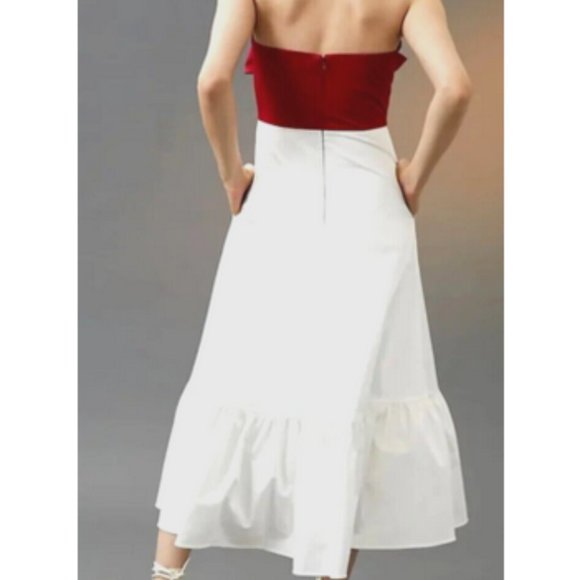 Anthropologie Hutch 12 NWT Red Bow-Tie Maxi Dress Gown Holiday Cocktail Party - Picture 5 of 10